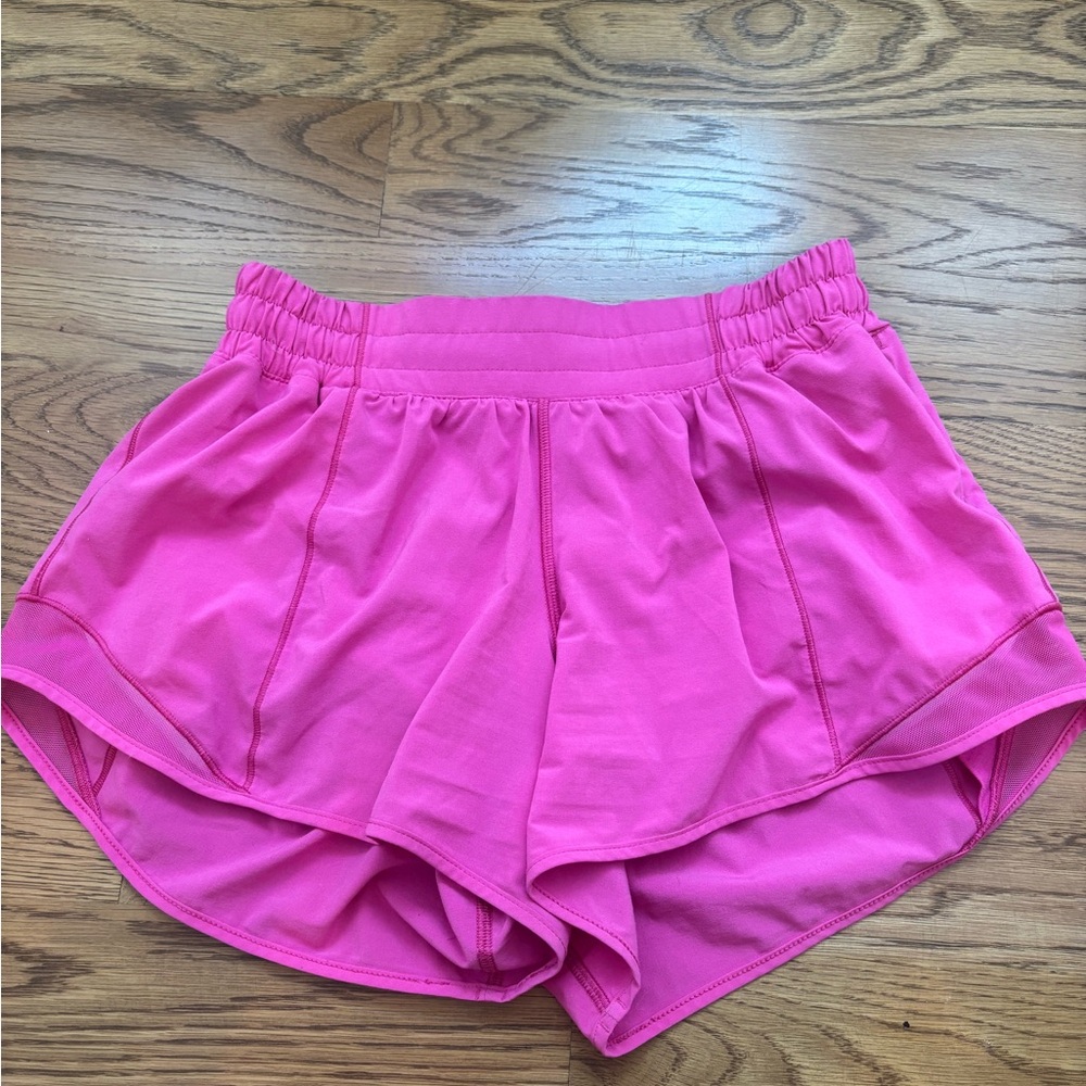Lululemon Sonic Pink Hotty Hot Shorts 4” Tall